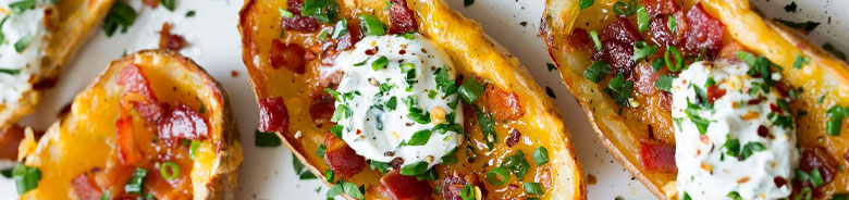 Potato Skins With Cheese & Bacon 